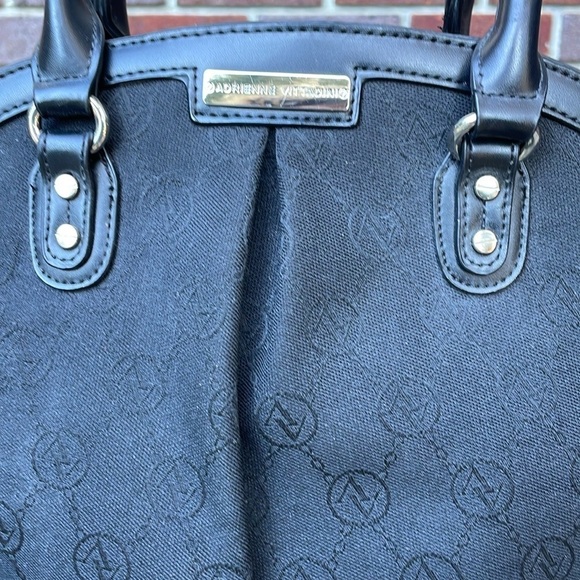 Adrienne Vittadini Hand bag/ Purse Black Signature Fabric - Picture 2 of 13